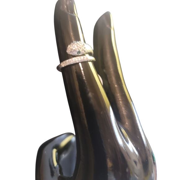 925 Sterling Silver Slithering Snake Ring - Picture 1 of 4